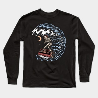 Surf and Music, Surfing on tape, Surf and Tape, Wave and Tape Long Sleeve T-Shirt